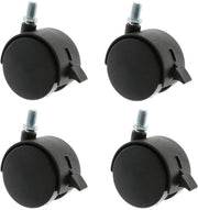 Set di 4 ruote di trasporto, nero plastico, Ø60mm, inclusa frenata e viti M10