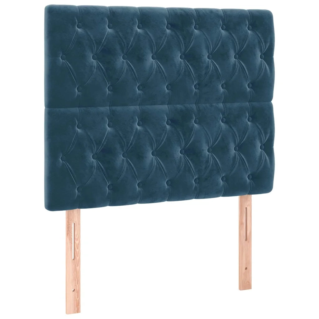 Giroletto a Molle con Materasso-Struttura Letto Blu Scuro 90x200 cm in Velluto 360641
