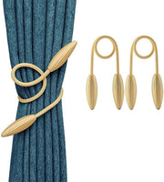 Sostegni per tende - 2 pezzi - Oro - Sostenibili - Senza montaggio - Adatti per tende spesse - Progettazione pratica - Clip per tende