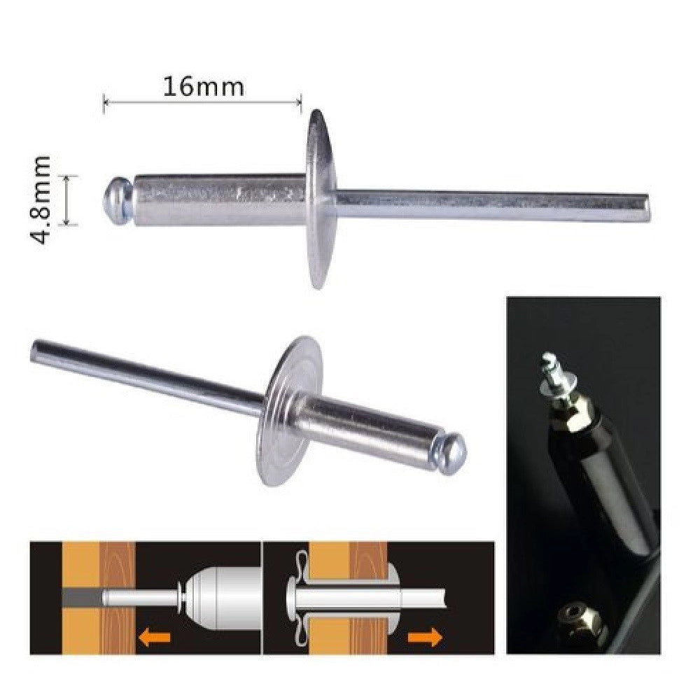 Trade Shop - Set 11 Pezzi Rivetti Rivetto 4.8 X 16 Mm Accessori Bricolage Ferramenta 94982 -