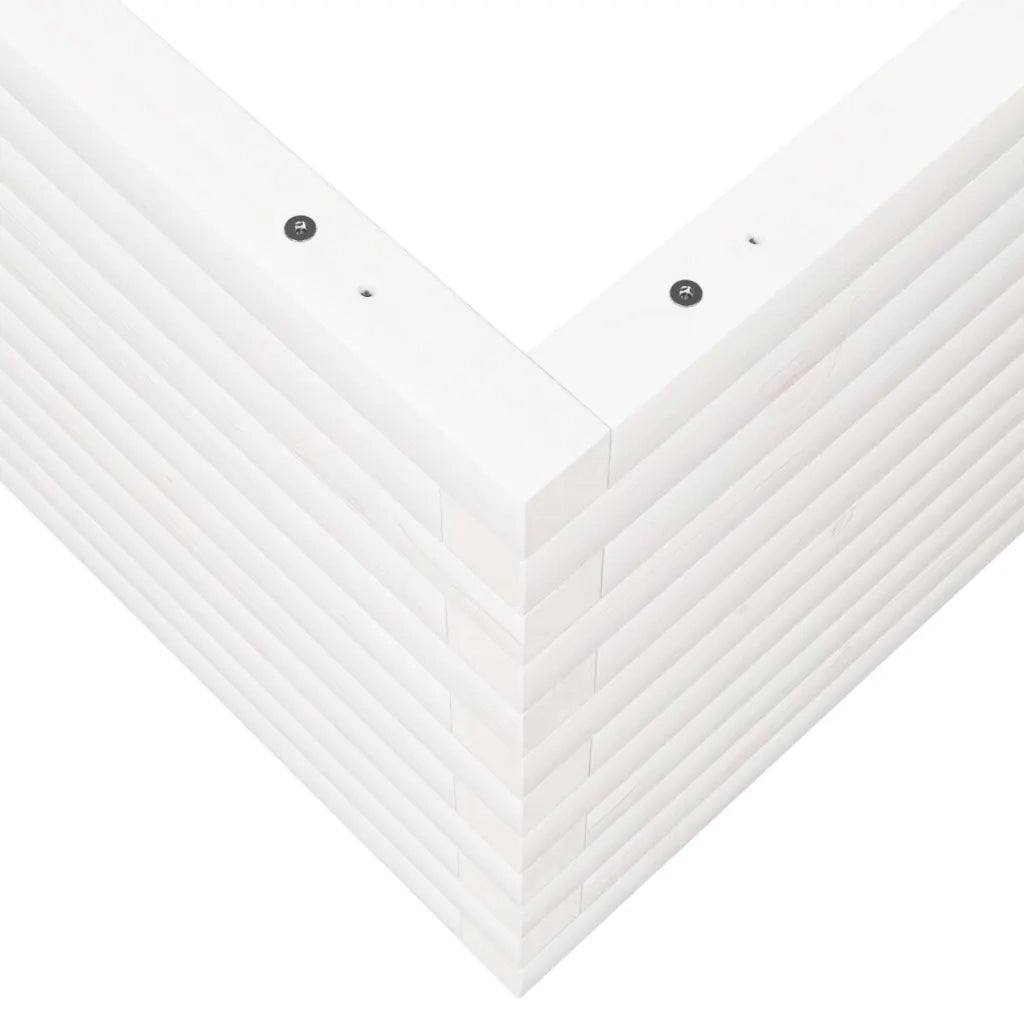 Fioriera da Giardino Bianca 100x100x46cm Legno Massello di Pino 3282430