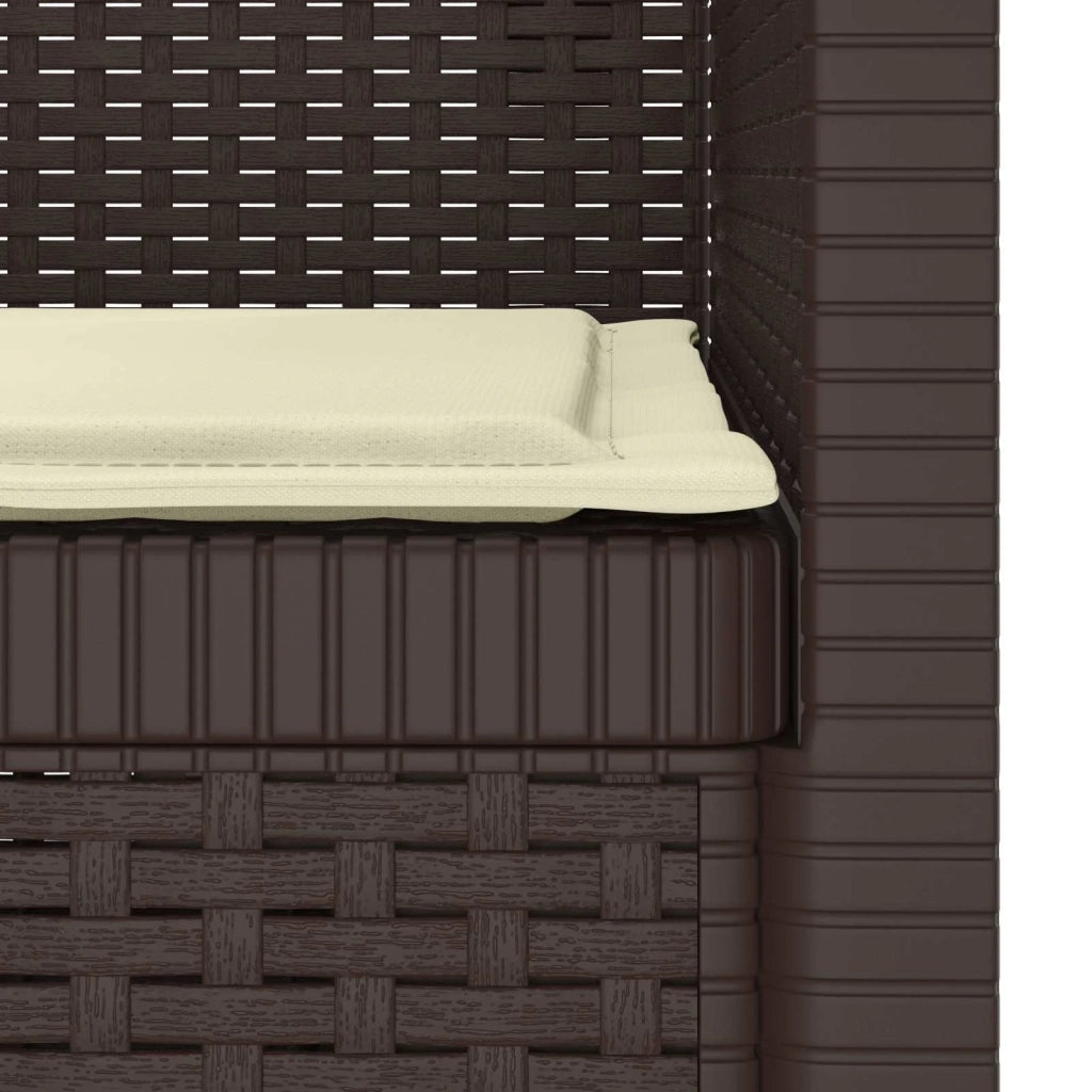 Poltrona a 1 Posto con Cuscino Aspetto Rattan PP Marrone 8011856