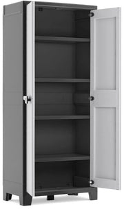 Armadio tuttoppiani Titan XL in resina con 4 ripiani regolabili colore antracite grigio Keter