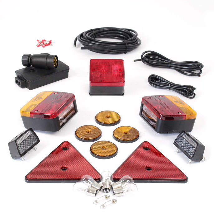 Set di luci per rimorchio con spina a 7 poli Luci, riflettori e cavo per rimorchi