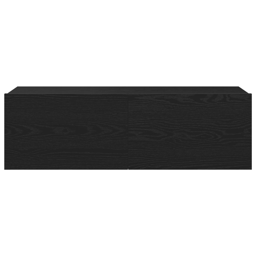 Armadi TV 2 pz Nero Rovere 100x30x30 cm in legno ingegnerizzato