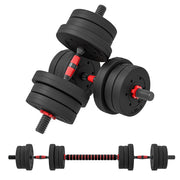 Set di manubri regolabili 20 kg 2 in 1 con barre di collegamento e prolunga ¨C zephmum ¨C nero