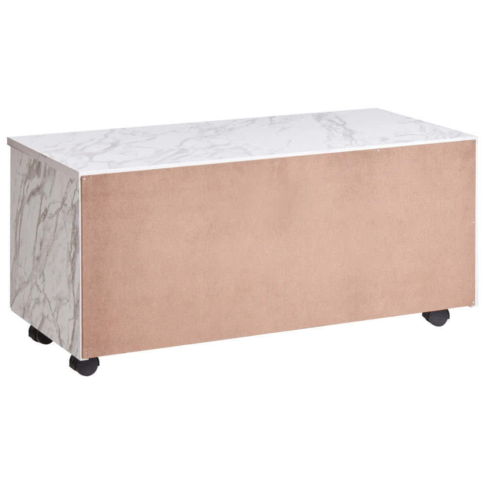 Mobile da bagno Bianco MDP Materiale sintetico Ruote Cassetti Stoccaggio Mobili da bagno