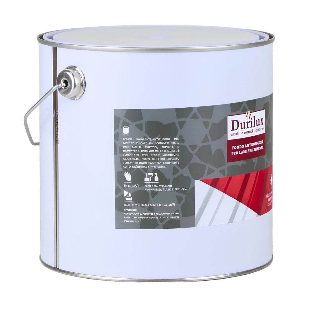 Durizinc fondo ancorante antiruggine lamiere zincate natura alchidica diluibile *** formato 2.5 lt, confezione 1