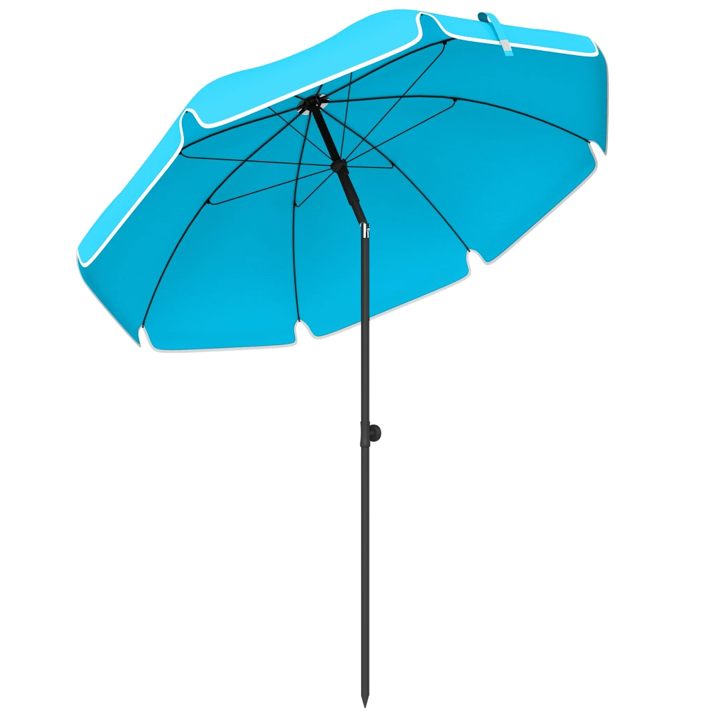 Ombrellone da spiaggia ?150 cm impermeabile pieghevole con sacchetto ¨C zephmum ¨C blu