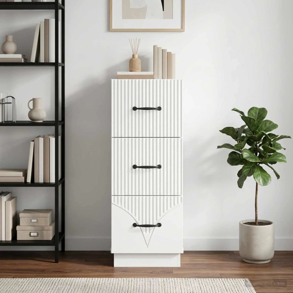 Mobile con Cassetti Bianco Lucido 33 x 34,5 x 87 cm 895309