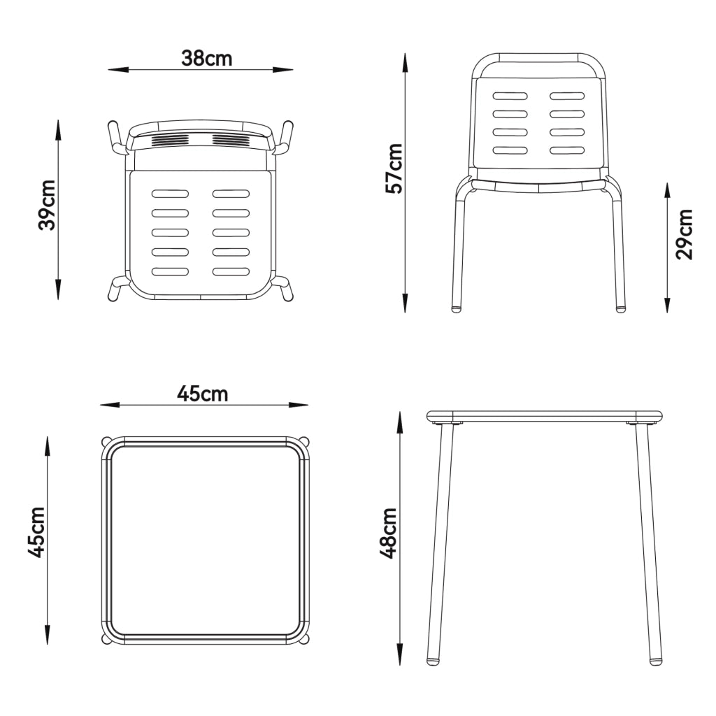 Set di 3 Mobili Etroubles per Bambini Tavolino e 2 Sedie per Esterno e Interno - Verde Salvia/Celeste/Pesca casa.pro