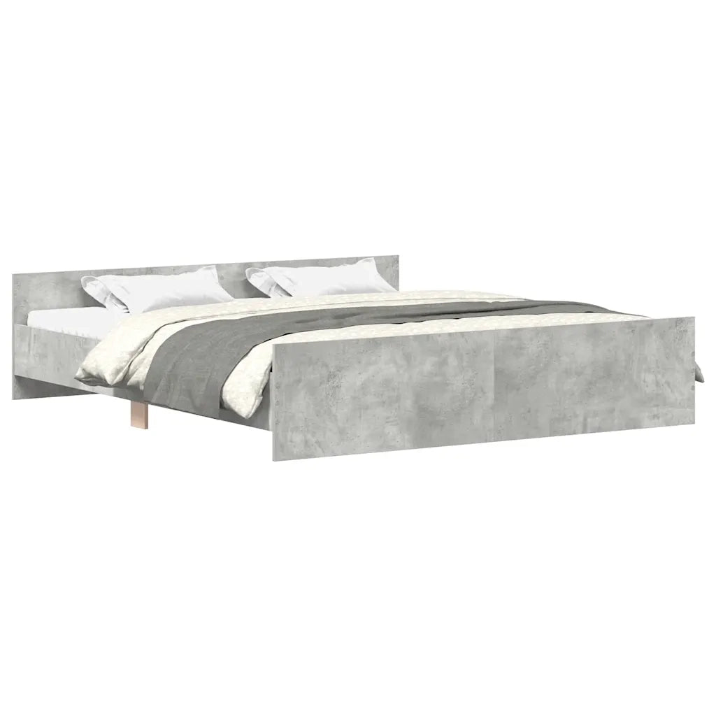 Giroletto con Testiera e Pediera Grigio Cemento 200x200 cm 3203736