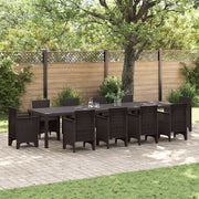 Tavolo da Giardino  Marrone 350x100x73 cm Polirattan