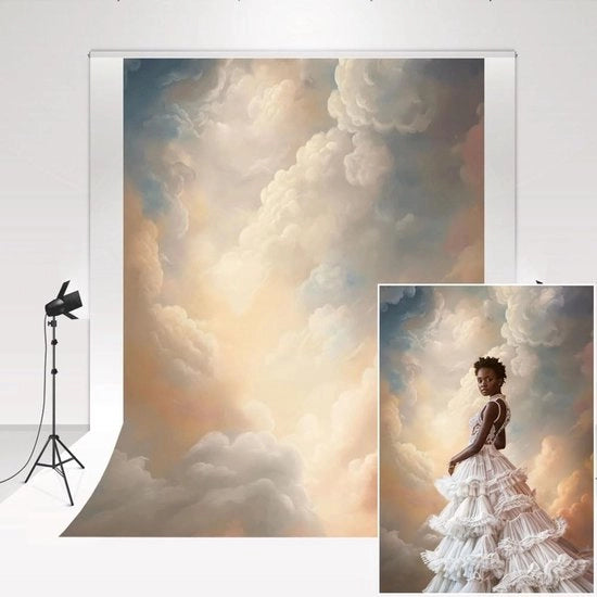 Pannelli di sfondo per fotografia 1,5 x 2,2 m - nuvole astratte - decorativi - sfondo per ritratto - professionale - tessuto microfibra - tenda di sfondo