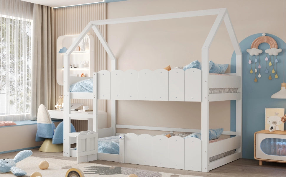 letto a castello legno bianco 90 x 200 cm