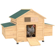 Pollaietto per Giardino in Legno con 2 Nidi ¨C Zephmum ¨C 150x100x96,5 cm Giallo