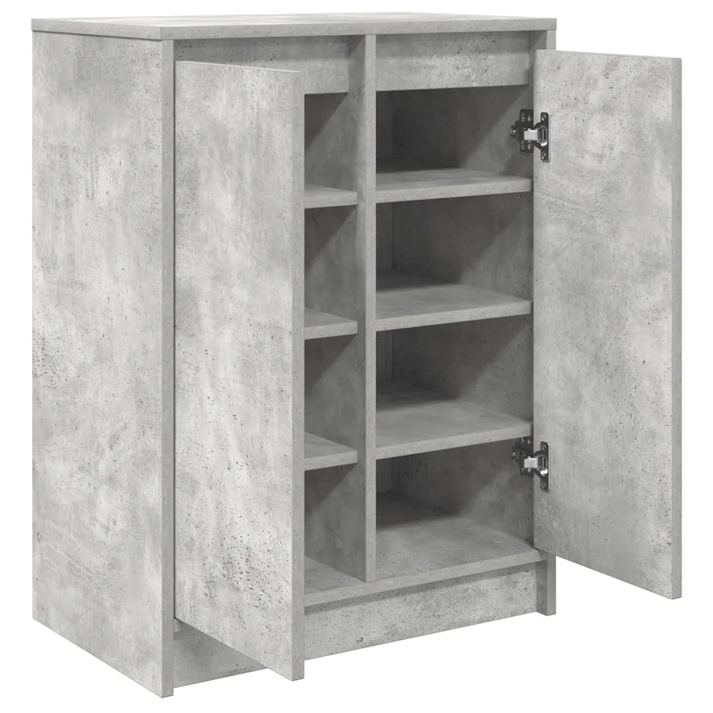 vidaXL Scarpiera Grigio Cemento 57x34x76 cm in Legno Multistrato