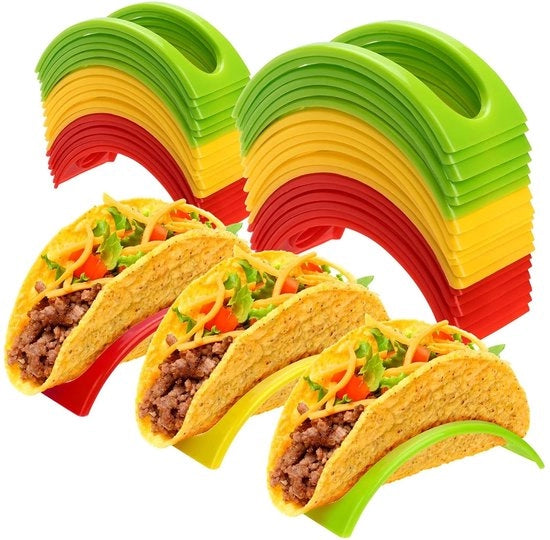 Tappeti per Tacos - Resistenti al Forno - 12 pezzi - Plastica Dura - Per Tacos/Burritos - Dimensioni 10,7 x 4,7 x 3,5 cm - Piatti per Tacos