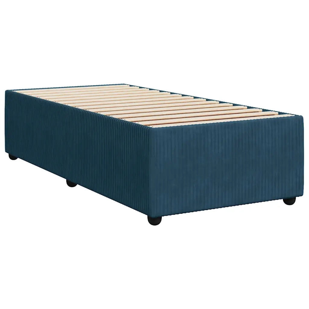 vidaXL Giroletto a Molle con Materasso Blu Scuro 90x200 cm in Velluto
