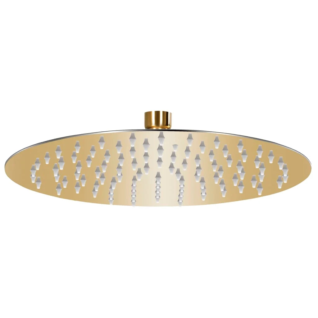 Soffione doccia a pioggia soffione doccia a spruzzo doccetta accessorio da bagno acciaio inox 25 cm rotondo oro 02_0002086