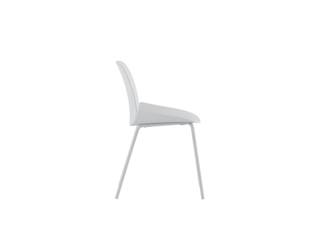 Sedia Eva Design Moderno in Polipropilene Bianco con Gambe in Metallo - Struttura Robusta per Interni ed Esterni - Alta Qualità