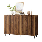 Mobile Scarpiera 2 in 1 Credenza Noce 120 cm con 3 Ante e Ripiani Regolabili