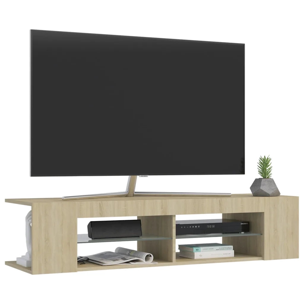 Mobile Porta TV con Luci LED-Mobile per TV-Credenza TV Rovere Sonoma 135x39x30 cm