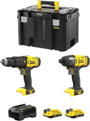 STANLEY FatMax Kit SVK214 (Trapano a Percussione SFMCD711 + Avvitatore a Impulsi SFMCF800 + 2 Batterie 2,0 Ah + Caricabatteria + TSTAK VI)