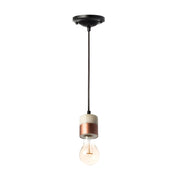 Lampada a sospensione Musica III in marmo bianco e rame