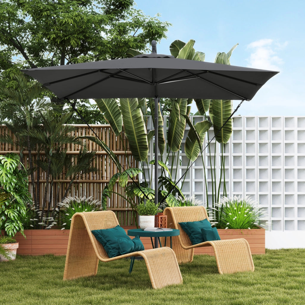 Ombrellone da Giardino con Base ¨C zephmum ¨C Grigio 250x250 cm