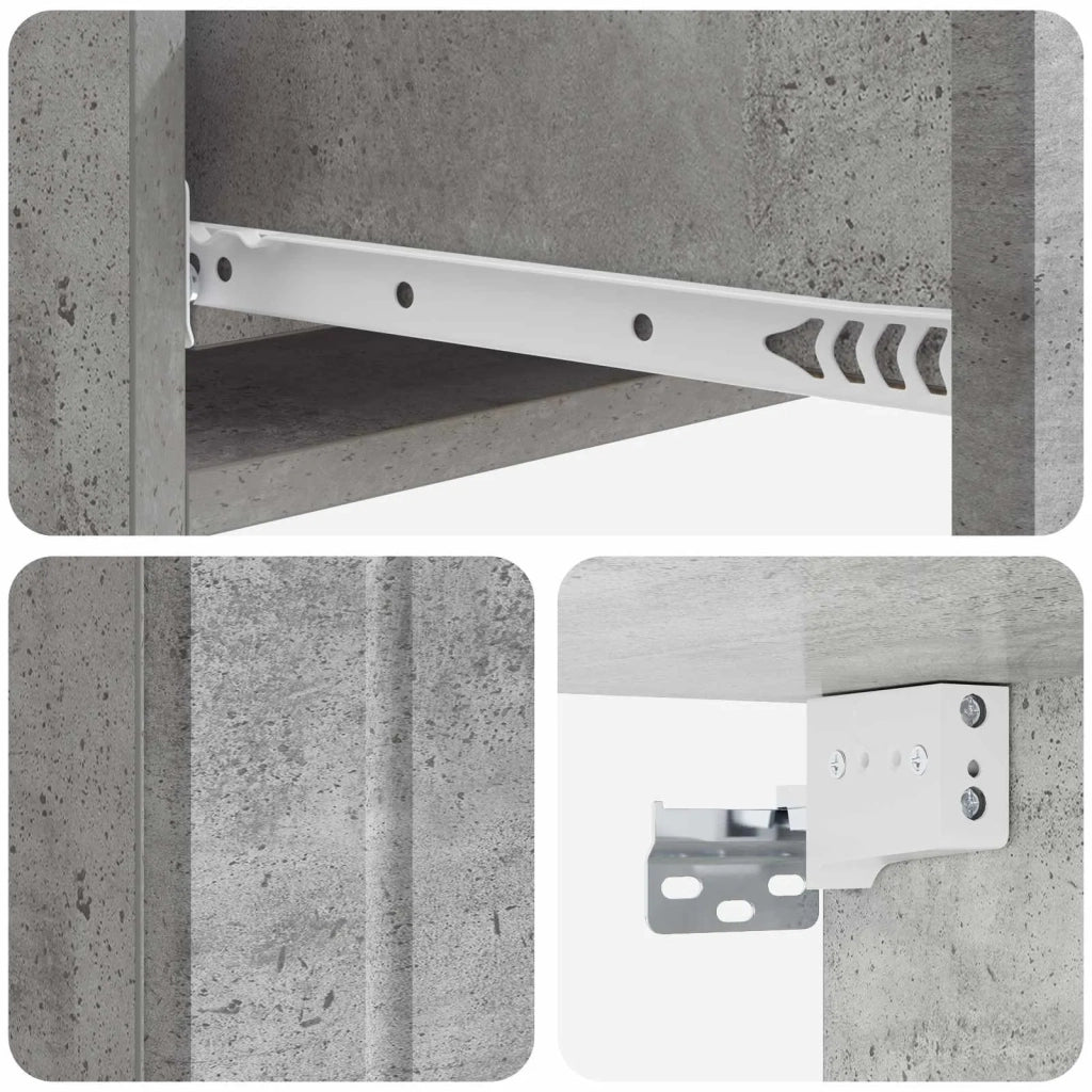 Tavolino da Parete Laterale Grigio Cemento 87,5 x 34,5 x 17 cm 898328