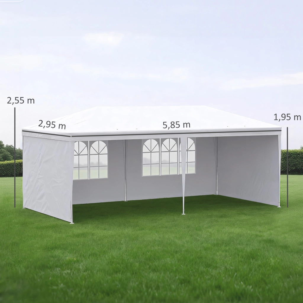 Tenda da giardino per feste e matrimoni ¨C zephmum ¨C 6x3m bianco con finestre