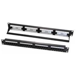Pann.1u con 24 rj45u cat.6 nero - WPC-PAN-6U-24