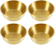 Scatole per snack 12 cm - 4 pezzi - Giallo oro - Scatola da servire - Piccola forma rotonda - Per snack/ spezie/sushi