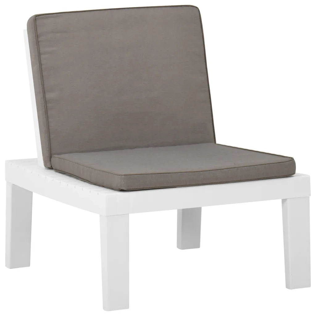 Poltrona da Giardino con Cuscino in Plastica Bianca cod mxl 24076