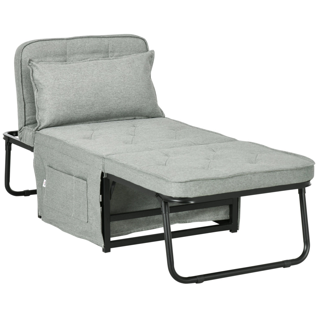 Poltrona reclinabile a 5 posizioni con cuscino ¨C zephmum ¨C grigio chiaro 180x64x40 cm