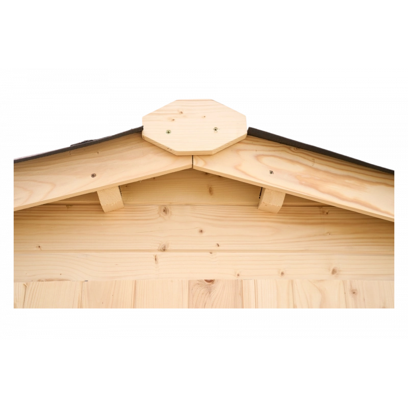 Casetta in legno da giardino con porta vetrata – 200x200 cm – tavole 28 mm, tetto bitumato – VD2020.02N Foresta