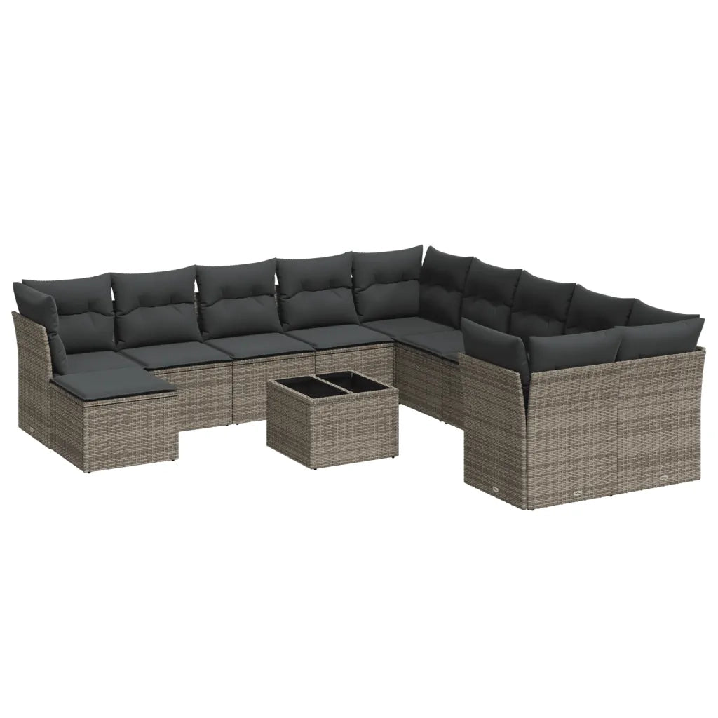 Set Divani da Giardino 12 pz con Cuscini Grigio in Polyrattancod mxl 111558