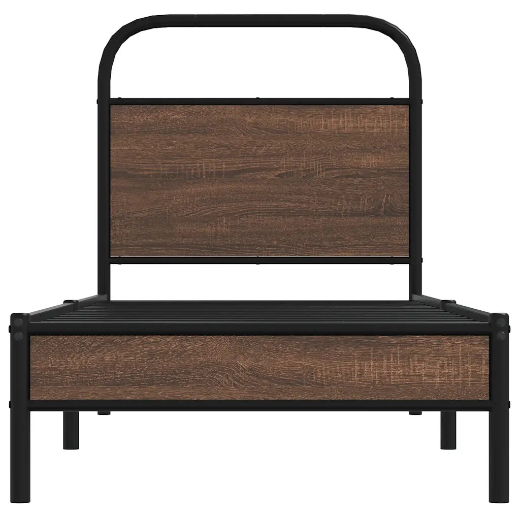 vidaXL Giroletto senza Materasso Rovere Marrone 75x190cm in Truciolato