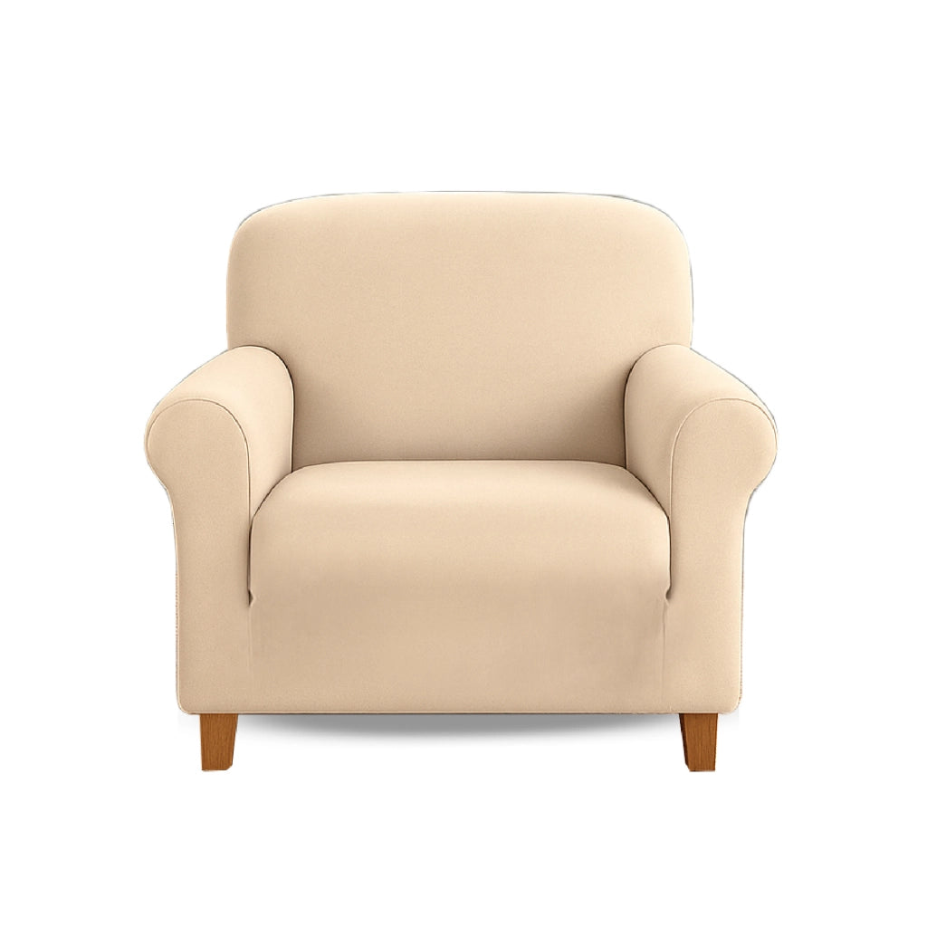 Copridivano In Velluto Elegante Impermeabile Tessuto Elasticizzato Antimacchia Copripoltrona Salva Divano Due Tre Posti Cover Sofà Universale Certificato Oekotex Antigraffio Animali  Crema - Copripoltrona