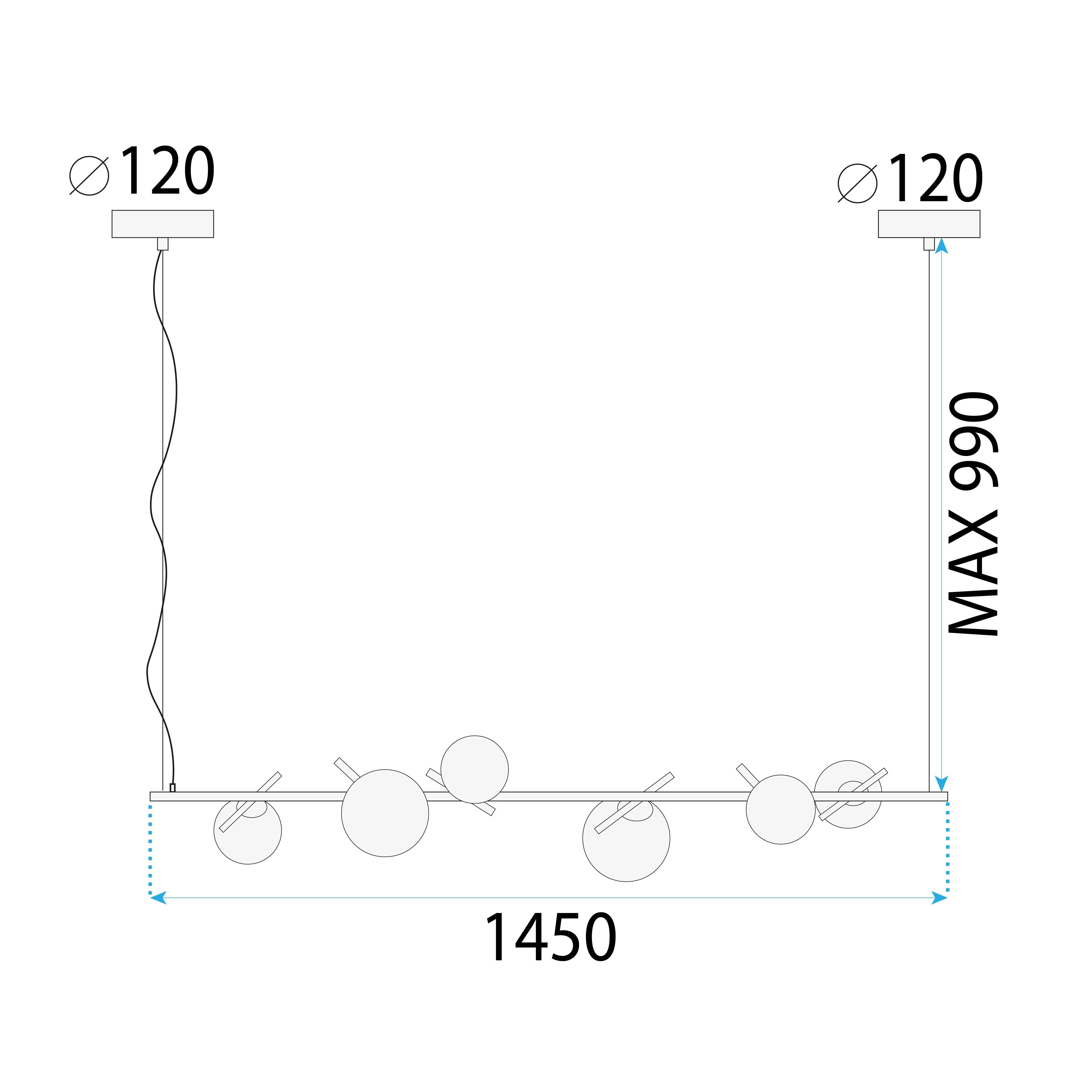 Lampada APP1664-6CP Gold