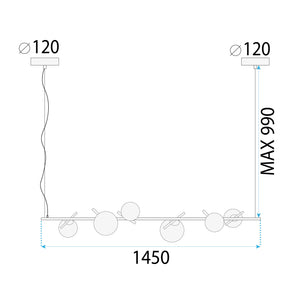 Lampada APP1664-6CP Gold