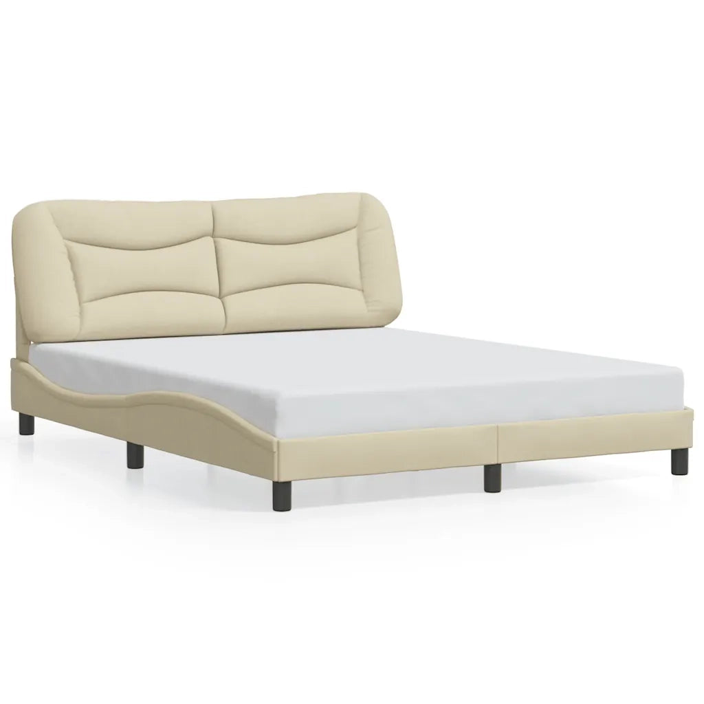 Giroletto senza Materasso-Struttura Letto Hvar Crema 160x200 cm in Tessuto