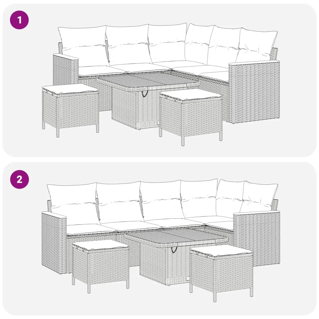 Set Divano da Giardino 8 pcs Nero polyrattan 3362909