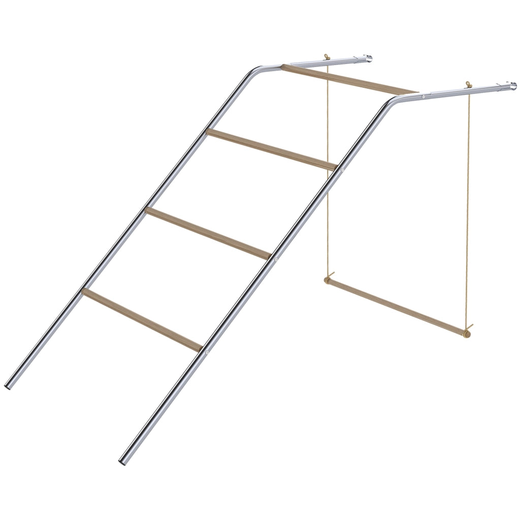 Gioco per Polli in Legno con Altalena Regolabile ¨C zephmum ¨C 82x150x110 cm Argento