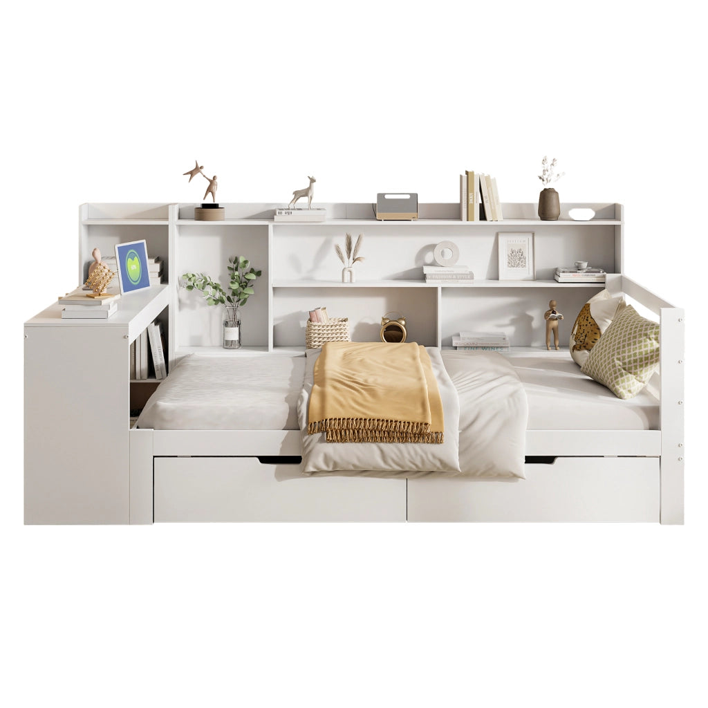 Letto sofa multifunzione legno bianco 90x200 cm