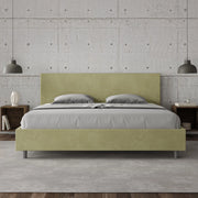 Letto imbottito Matrimoniale 190x210 cm Adele - Senza rete,Microfibra,Tè verde