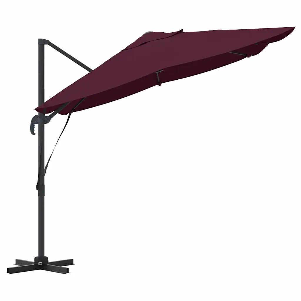 Ombrellone-Ombrello da giardino balcone Rosso Bordeaux 351 x 250 x 260 cm