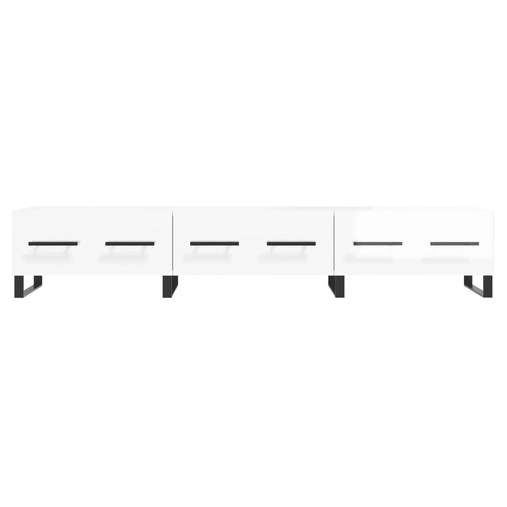 Mobile TV multimediale mensola TV credenza TV sala da pranzo soggiorno camera da letto finitura lucida 150 x 36 x 30 cm legno ingegnerizzato bianco 02_0027049