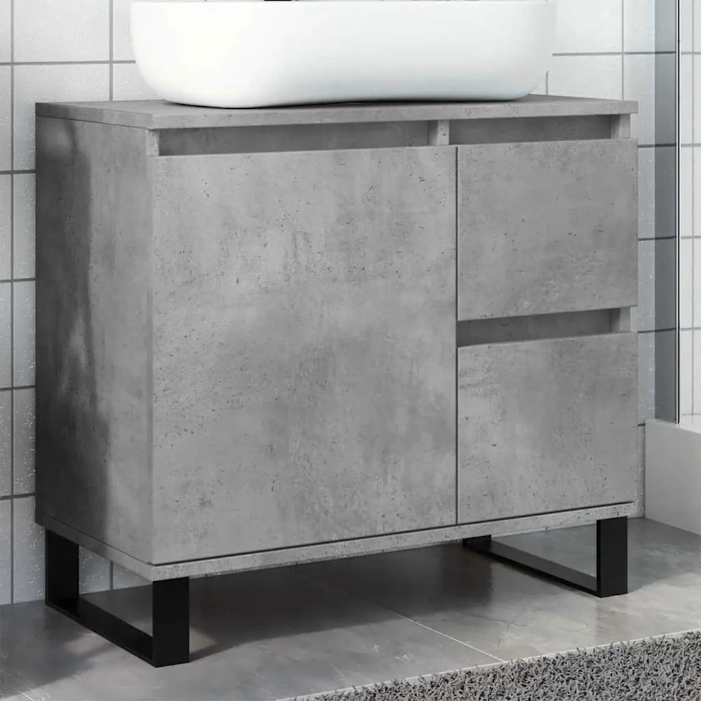 Armadietto da Bagno | Armadio da bagno Grigio Cemento 65x33x60cm in Truciolato
